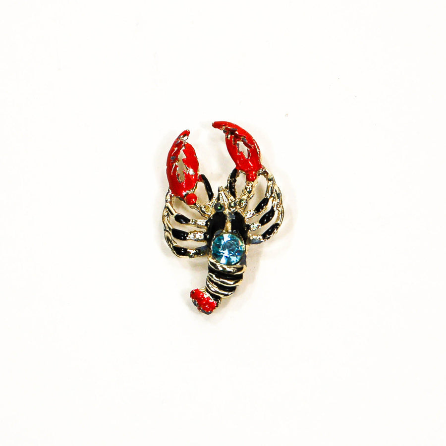 1970's Colorful Rhinestone Lobster Brooch by 1970's - Vintage Meet Modern Vintage Jewelry - Chicago, Illinois - #oldhollywoodglamour #vintagemeetmodern #designervintage #jewelrybox #antiquejewelry #vintagejewelry