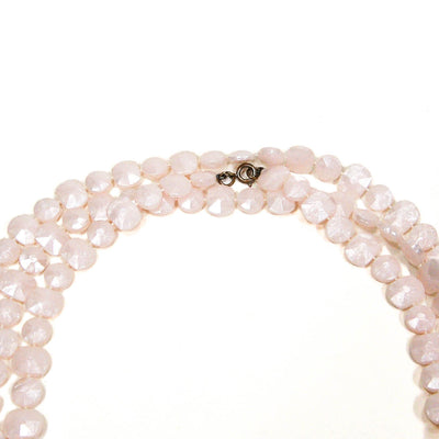 1960's Flat Faceted Pale Pink Bead Necklace by 1960s Vintage - Vintage Meet Modern Vintage Jewelry - Chicago, Illinois - #oldhollywoodglamour #vintagemeetmodern #designervintage #jewelrybox #antiquejewelry #vintagejewelry