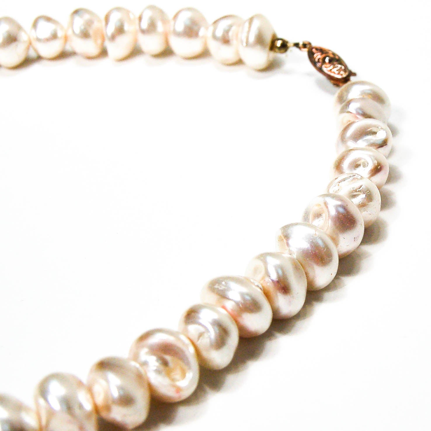 1980's Ivory Glass Baroque Pearl Necklace by 1980s - Vintage Meet Modern Vintage Jewelry - Chicago, Illinois - #oldhollywoodglamour #vintagemeetmodern #designervintage #jewelrybox #antiquejewelry #vintagejewelry