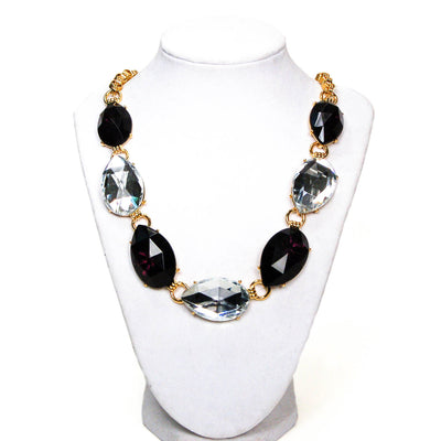 Bold Black and White Pear Shaped Rhinestone Necklace by 1980s - Vintage Meet Modern Vintage Jewelry - Chicago, Illinois - #oldhollywoodglamour #vintagemeetmodern #designervintage #jewelrybox #antiquejewelry #vintagejewelry