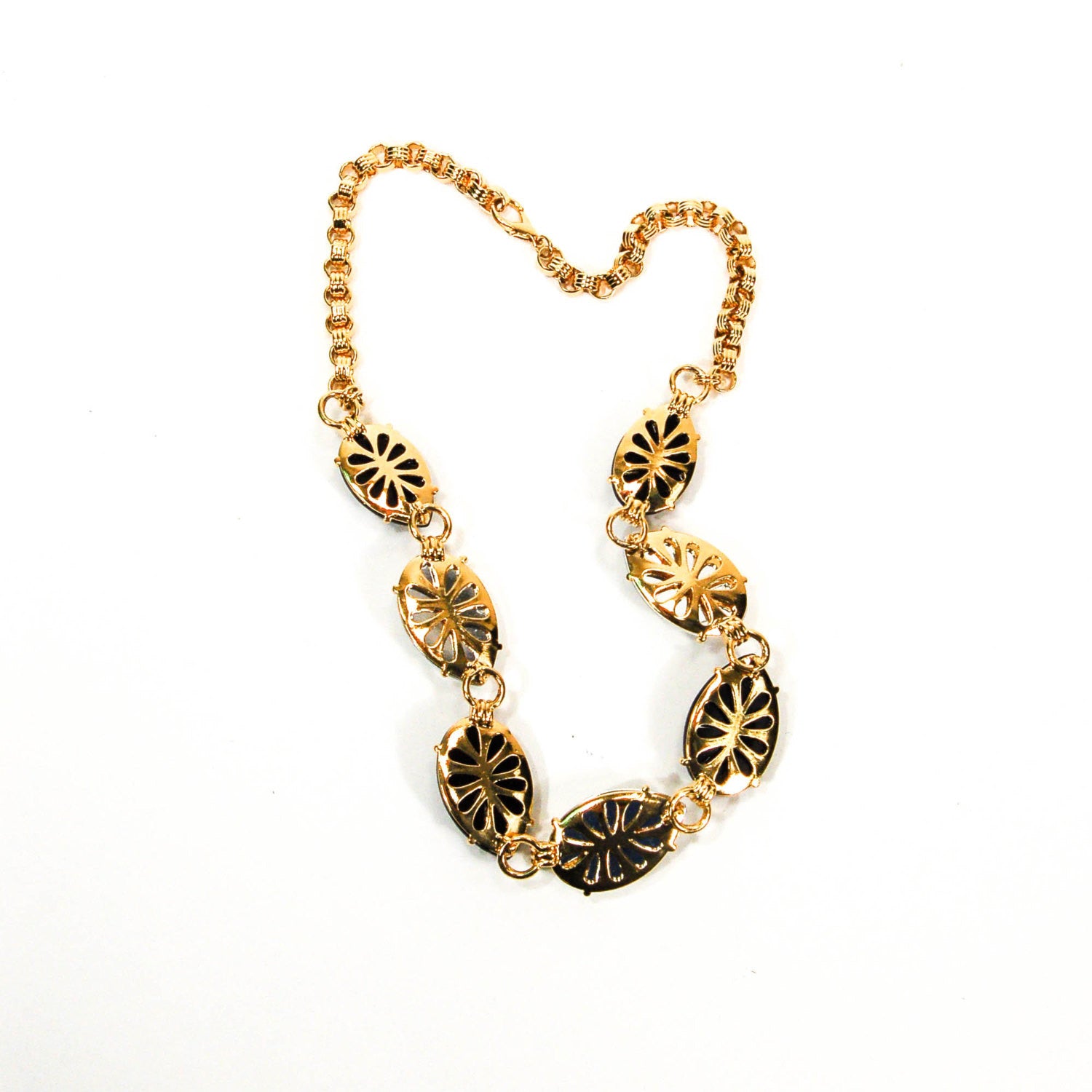 Bold Black and White Pear Shaped Rhinestone Necklace by 1980s - Vintage Meet Modern Vintage Jewelry - Chicago, Illinois - #oldhollywoodglamour #vintagemeetmodern #designervintage #jewelrybox #antiquejewelry #vintagejewelry