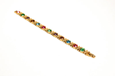 Multicolor Rhinestone Tennis Bracelet by Swarovski by Swarovski - Vintage Meet Modern Vintage Jewelry - Chicago, Illinois - #oldhollywoodglamour #vintagemeetmodern #designervintage #jewelrybox #antiquejewelry #vintagejewelry