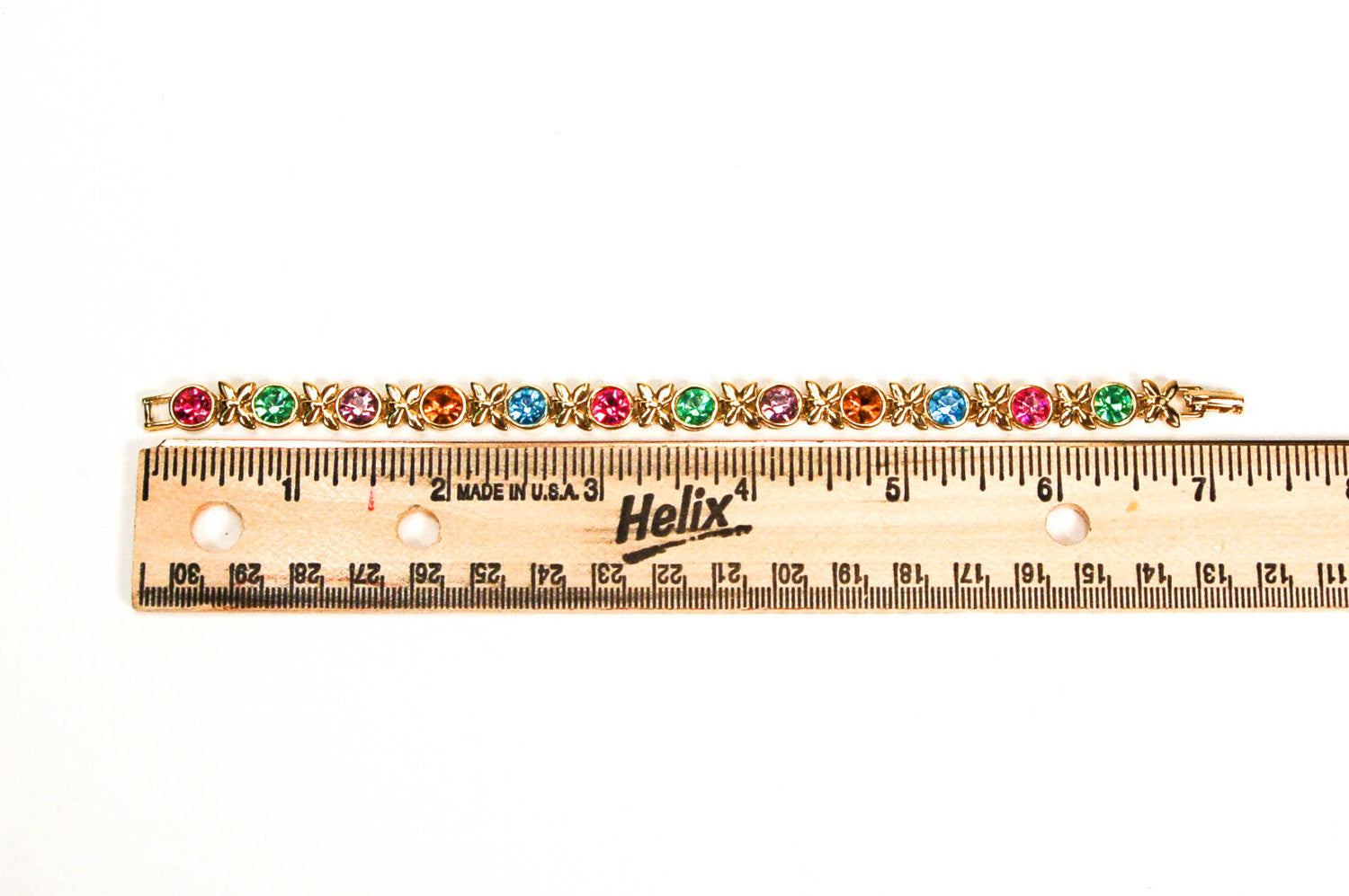 Multicolor Rhinestone Tennis Bracelet by Swarovski by Swarovski - Vintage Meet Modern Vintage Jewelry - Chicago, Illinois - #oldhollywoodglamour #vintagemeetmodern #designervintage #jewelrybox #antiquejewelry #vintagejewelry