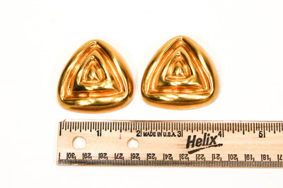 1980's Oversized Mod Triangle Earrings by Steven Vauble by Steven Vauble - Vintage Meet Modern Vintage Jewelry - Chicago, Illinois - #oldhollywoodglamour #vintagemeetmodern #designervintage #jewelrybox #antiquejewelry #vintagejewelry