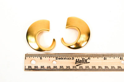 Over Sized Gold Tone Earrings by Clara Studio Inc by Clara Studio Inc - Vintage Meet Modern Vintage Jewelry - Chicago, Illinois - #oldhollywoodglamour #vintagemeetmodern #designervintage #jewelrybox #antiquejewelry #vintagejewelry
