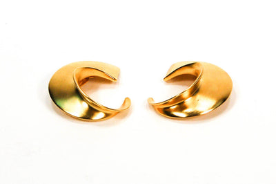 Over Sized Gold Tone Earrings by Clara Studio Inc by Clara Studio Inc - Vintage Meet Modern Vintage Jewelry - Chicago, Illinois - #oldhollywoodglamour #vintagemeetmodern #designervintage #jewelrybox #antiquejewelry #vintagejewelry