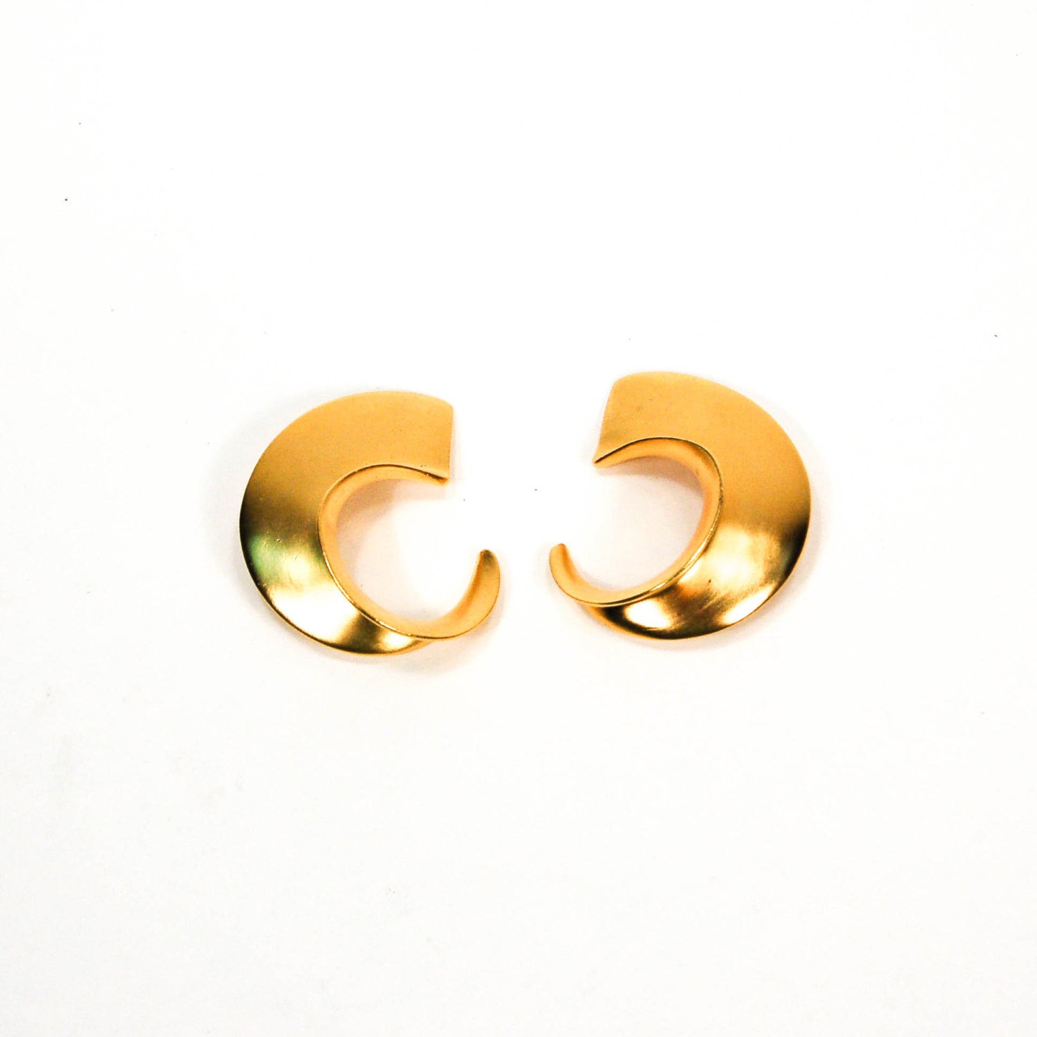 Over Sized Gold Tone Earrings by Clara Studio Inc by Clara Studio Inc - Vintage Meet Modern Vintage Jewelry - Chicago, Illinois - #oldhollywoodglamour #vintagemeetmodern #designervintage #jewelrybox #antiquejewelry #vintagejewelry