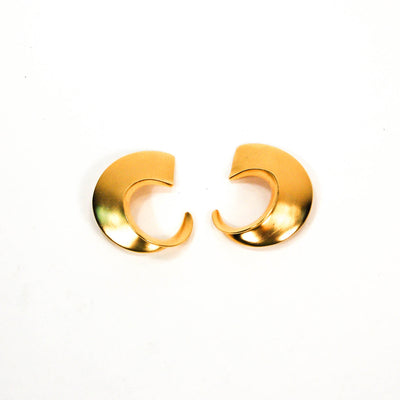 Over Sized Gold Tone Earrings by Clara Studio Inc by Clara Studio Inc - Vintage Meet Modern Vintage Jewelry - Chicago, Illinois - #oldhollywoodglamour #vintagemeetmodern #designervintage #jewelrybox #antiquejewelry #vintagejewelry