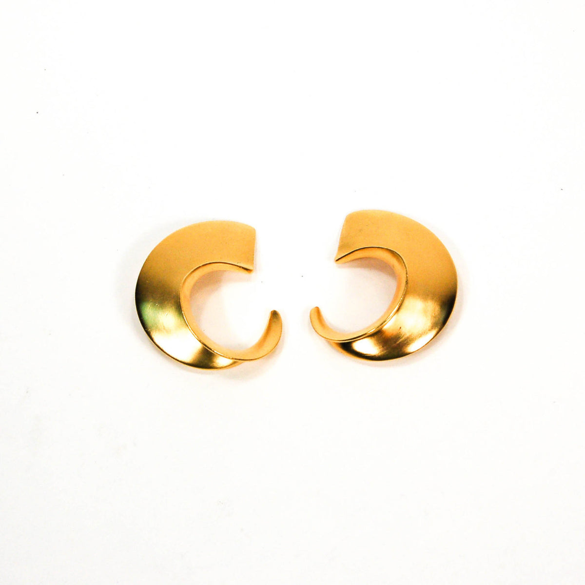 Over Sized Gold Tone Earrings by Clara Studio Inc