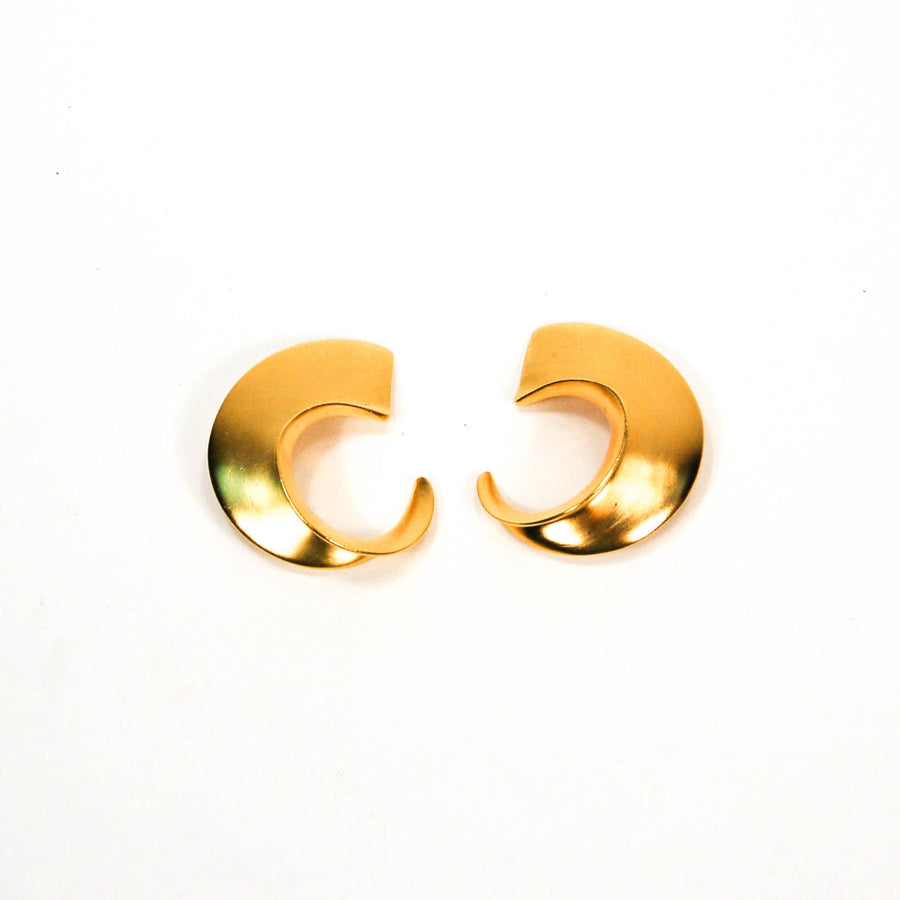 Over Sized Gold Tone Earrings by Clara Studio Inc by Clara Studio Inc - Vintage Meet Modern Vintage Jewelry - Chicago, Illinois - #oldhollywoodglamour #vintagemeetmodern #designervintage #jewelrybox #antiquejewelry #vintagejewelry