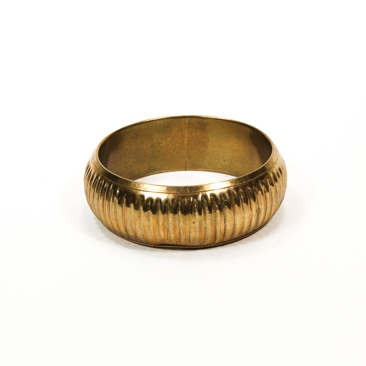 1970's Ribbed Brass Bangle