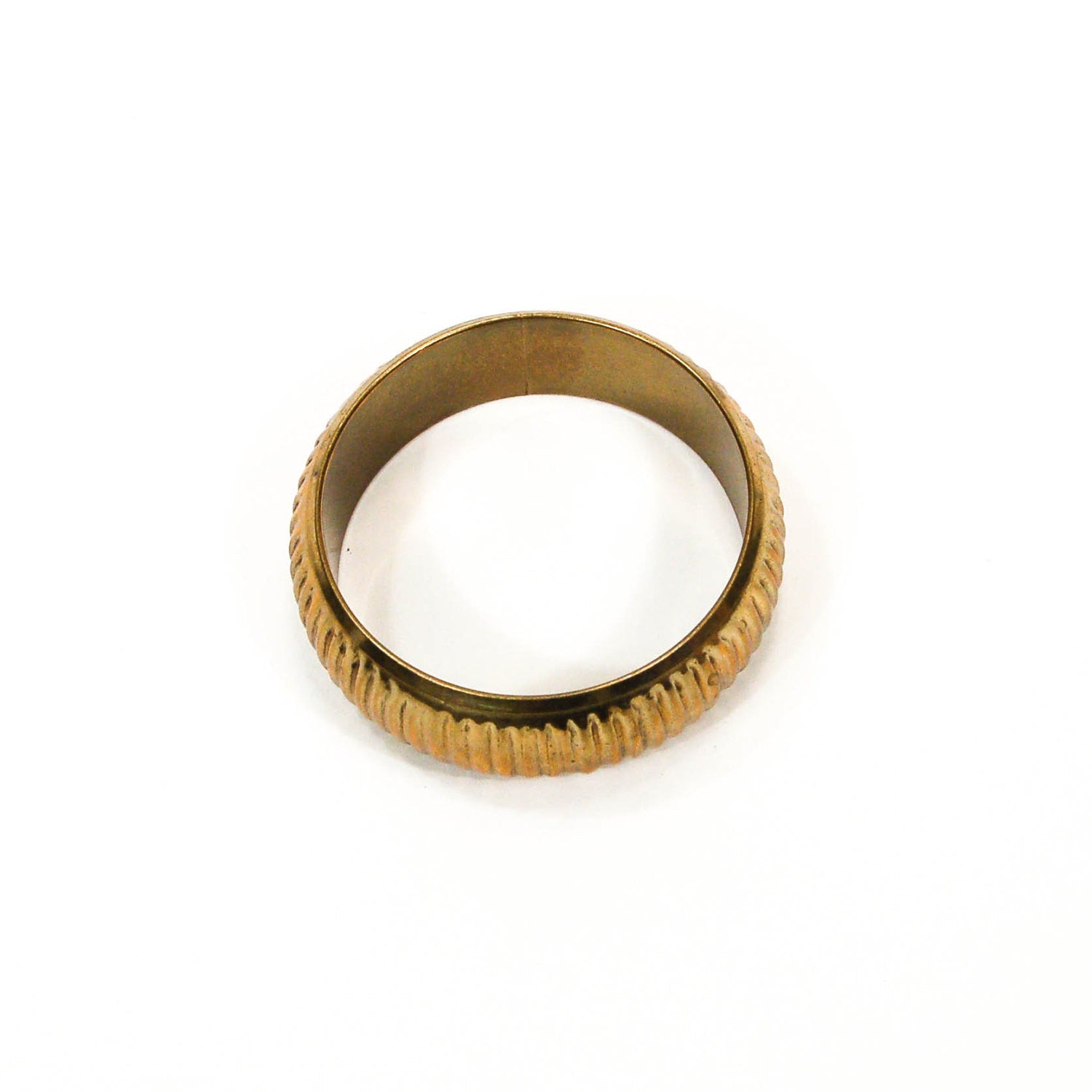 1970's Ribbed Brass Bangle by 1970's - Vintage Meet Modern Vintage Jewelry - Chicago, Illinois - #oldhollywoodglamour #vintagemeetmodern #designervintage #jewelrybox #antiquejewelry #vintagejewelry