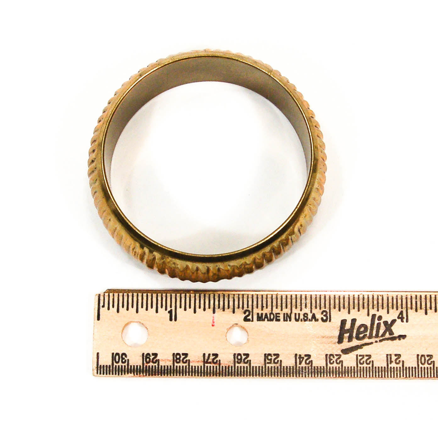 1970's Ribbed Brass Bangle by 1970's - Vintage Meet Modern Vintage Jewelry - Chicago, Illinois - #oldhollywoodglamour #vintagemeetmodern #designervintage #jewelrybox #antiquejewelry #vintagejewelry