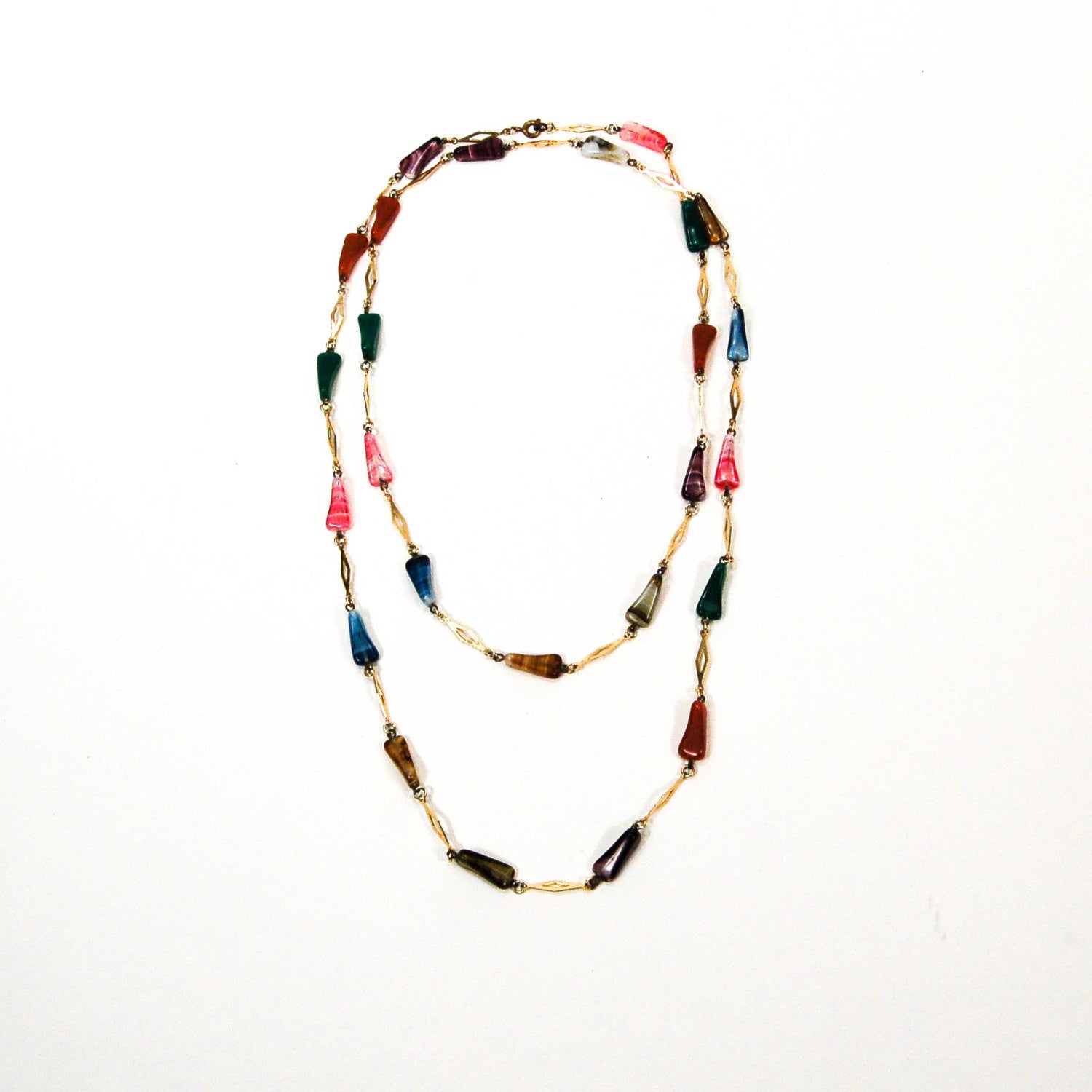 1970's Rainbow Art Glass Necklace by 1970's - Vintage Meet Modern Vintage Jewelry - Chicago, Illinois - #oldhollywoodglamour #vintagemeetmodern #designervintage #jewelrybox #antiquejewelry #vintagejewelry