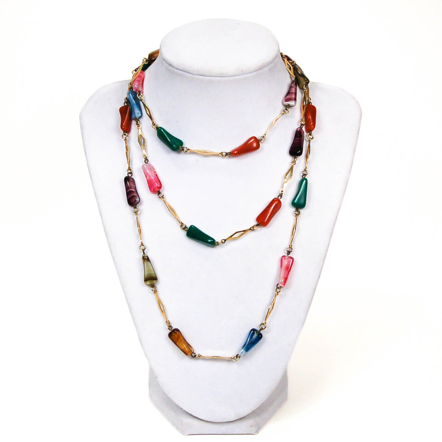 1970's Rainbow Art Glass Necklace by 1970's - Vintage Meet Modern Vintage Jewelry - Chicago, Illinois - #oldhollywoodglamour #vintagemeetmodern #designervintage #jewelrybox #antiquejewelry #vintagejewelry