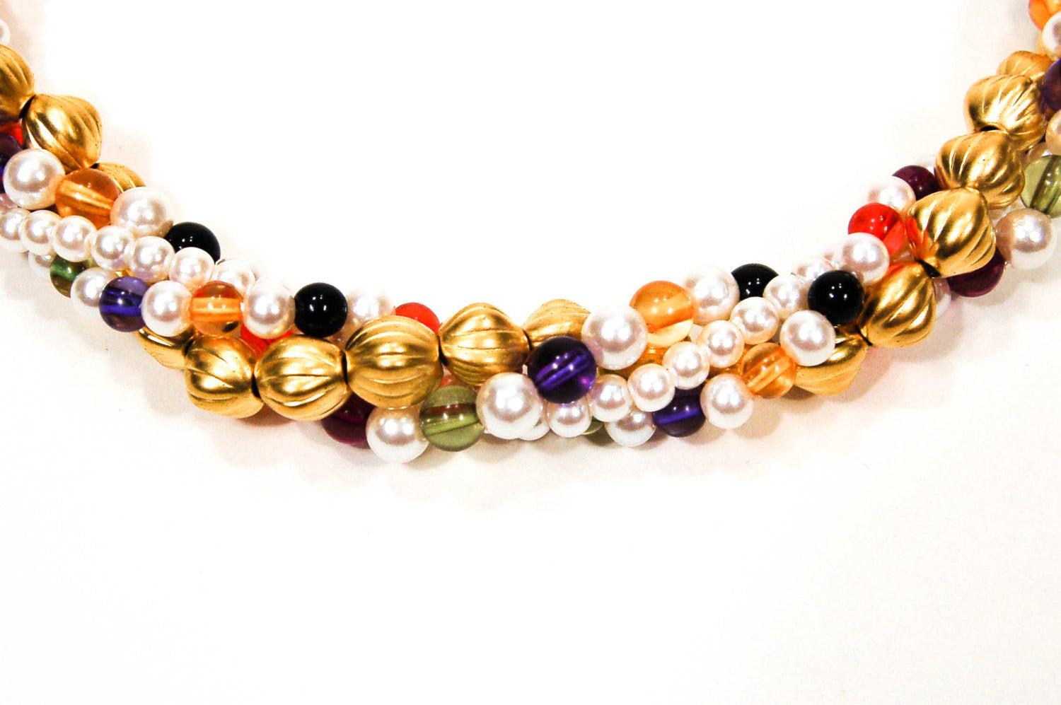 Colorful Beaded Necklace by Anne Klein by Anne Klein Couture - Vintage Meet Modern Vintage Jewelry - Chicago, Illinois - #oldhollywoodglamour #vintagemeetmodern #designervintage #jewelrybox #antiquejewelry #vintagejewelry