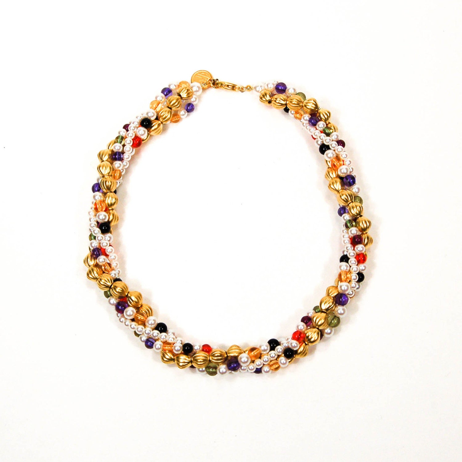 Colorful Beaded Necklace by Anne Klein by Anne Klein Couture - Vintage Meet Modern Vintage Jewelry - Chicago, Illinois - #oldhollywoodglamour #vintagemeetmodern #designervintage #jewelrybox #antiquejewelry #vintagejewelry