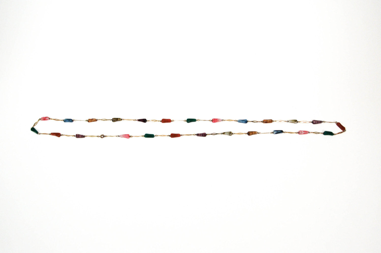 1970's Rainbow Art Glass Necklace by 1970's - Vintage Meet Modern Vintage Jewelry - Chicago, Illinois - #oldhollywoodglamour #vintagemeetmodern #designervintage #jewelrybox #antiquejewelry #vintagejewelry