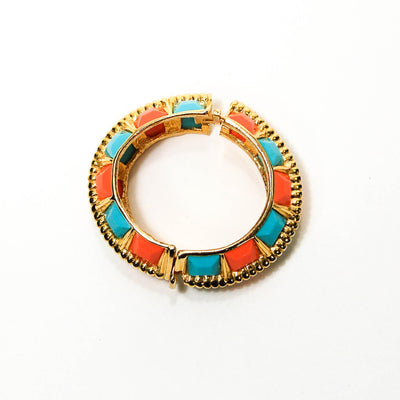 Coral and Turquoise Statement Bracelet by KJL by KJL - Vintage Meet Modern Vintage Jewelry - Chicago, Illinois - #oldhollywoodglamour #vintagemeetmodern #designervintage #jewelrybox #antiquejewelry #vintagejewelry