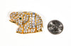 Gold Tone Rhinestone Elephant Brooch by 1980s - Vintage Meet Modern Vintage Jewelry - Chicago, Illinois - #oldhollywoodglamour #vintagemeetmodern #designervintage #jewelrybox #antiquejewelry #vintagejewelry