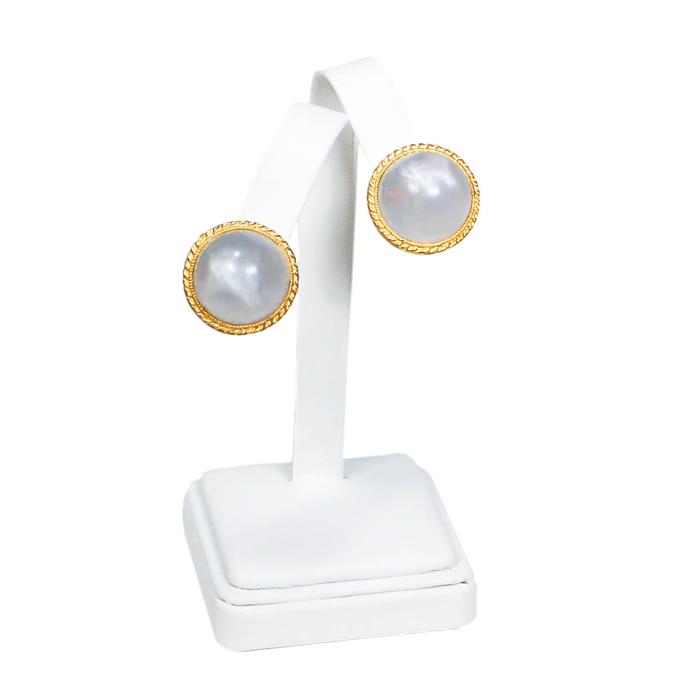 Moonstone Lucite Clip Earrings by 1960s Vintage - Vintage Meet Modern Vintage Jewelry - Chicago, Illinois - #oldhollywoodglamour #vintagemeetmodern #designervintage #jewelrybox #antiquejewelry #vintagejewelry