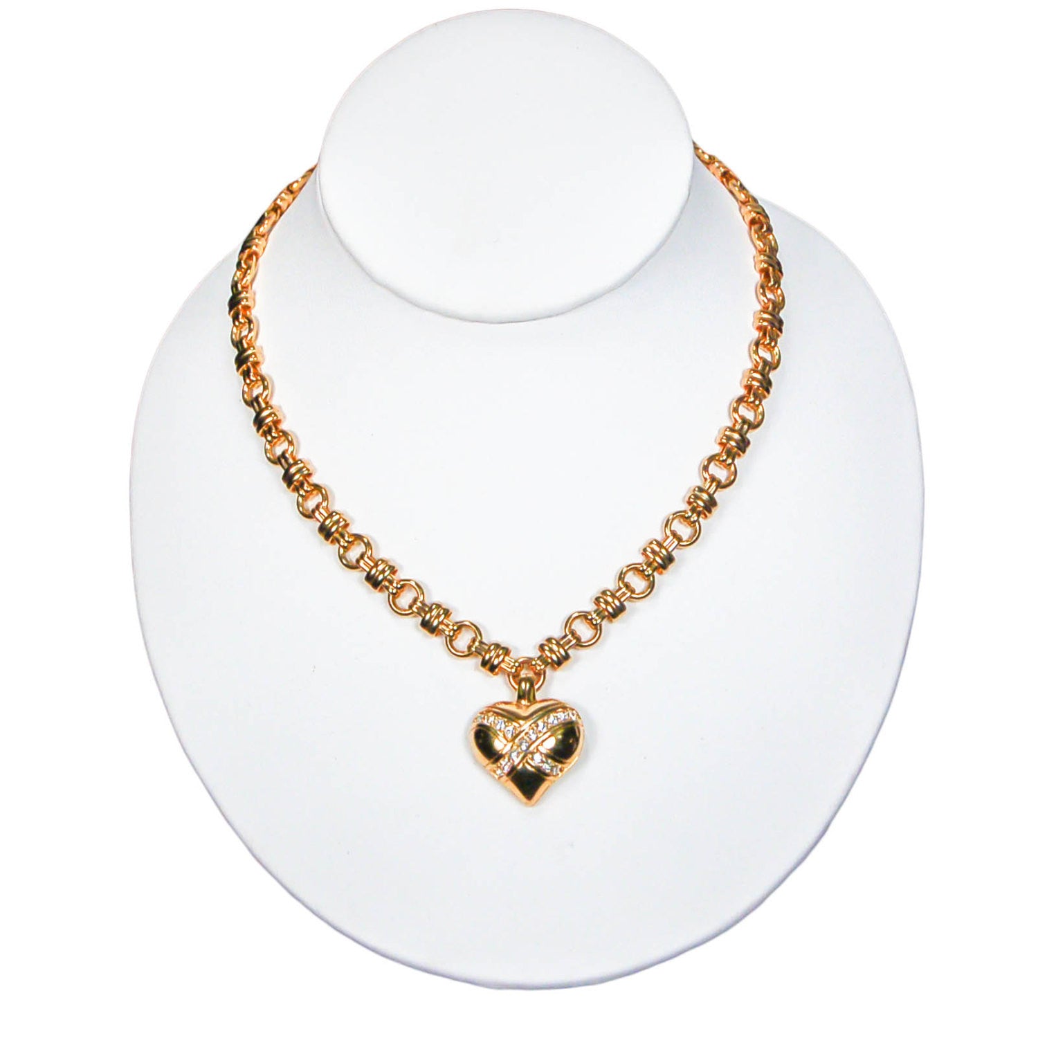 Rhinestone Heart Charm Necklace by Swarovski by Swarovski - Vintage Meet Modern Vintage Jewelry - Chicago, Illinois - #oldhollywoodglamour #vintagemeetmodern #designervintage #jewelrybox #antiquejewelry #vintagejewelry