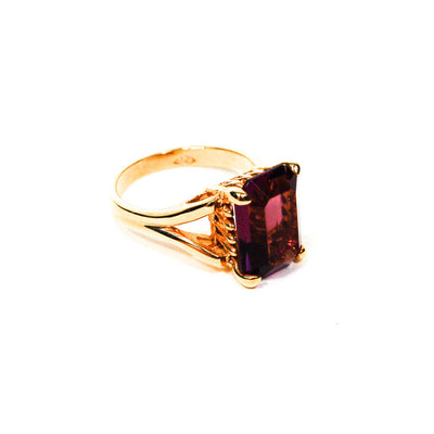 Purple Rhinestone Cocktail Statement Ring by 1980s - Vintage Meet Modern Vintage Jewelry - Chicago, Illinois - #oldhollywoodglamour #vintagemeetmodern #designervintage #jewelrybox #antiquejewelry #vintagejewelry