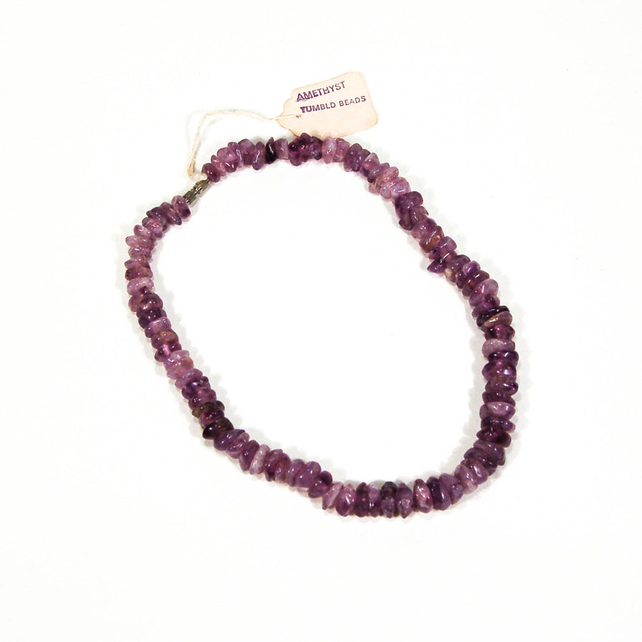 1970's Tumbled Amethyst Bead Necklace by 1970's - Vintage Meet Modern Vintage Jewelry - Chicago, Illinois - #oldhollywoodglamour #vintagemeetmodern #designervintage #jewelrybox #antiquejewelry #vintagejewelry