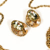 Lemon Quartz Filigree Rhinestone Necklace and Earrings Set by 1950's - Vintage Meet Modern Vintage Jewelry - Chicago, Illinois - #oldhollywoodglamour #vintagemeetmodern #designervintage #jewelrybox #antiquejewelry #vintagejewelry