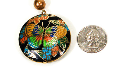 1970's Bohemian Cloisonne Butterfly Necklace by 1970's - Vintage Meet Modern Vintage Jewelry - Chicago, Illinois - #oldhollywoodglamour #vintagemeetmodern #designervintage #jewelrybox #antiquejewelry #vintagejewelry