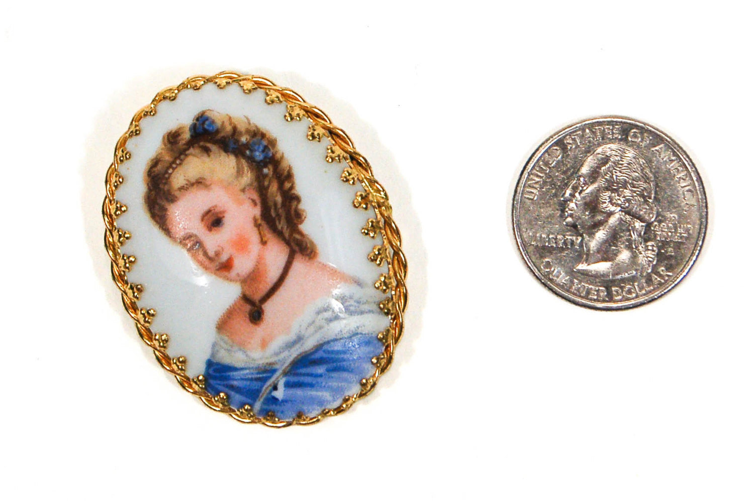 1960's Lady in Blue Portrait Brooch by 1960s Vintage - Vintage Meet Modern Vintage Jewelry - Chicago, Illinois - #oldhollywoodglamour #vintagemeetmodern #designervintage #jewelrybox #antiquejewelry #vintagejewelry