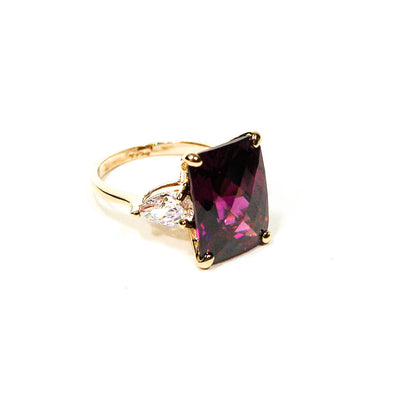 18kt Gold Vermeil Amethyst Crystal Statement Ring by 1980s - Vintage Meet Modern Vintage Jewelry - Chicago, Illinois - #oldhollywoodglamour #vintagemeetmodern #designervintage #jewelrybox #antiquejewelry #vintagejewelry