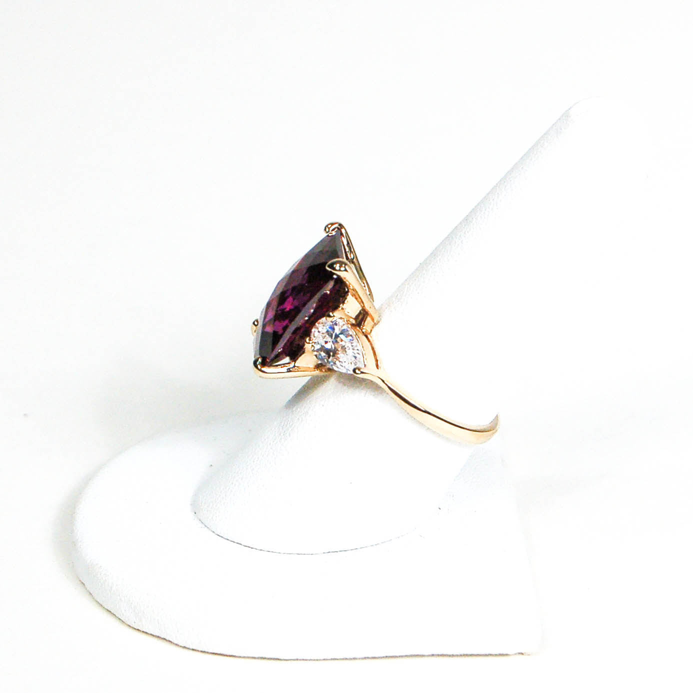 18kt Gold Vermeil Amethyst Crystal Statement Ring by 1980s - Vintage Meet Modern Vintage Jewelry - Chicago, Illinois - #oldhollywoodglamour #vintagemeetmodern #designervintage #jewelrybox #antiquejewelry #vintagejewelry