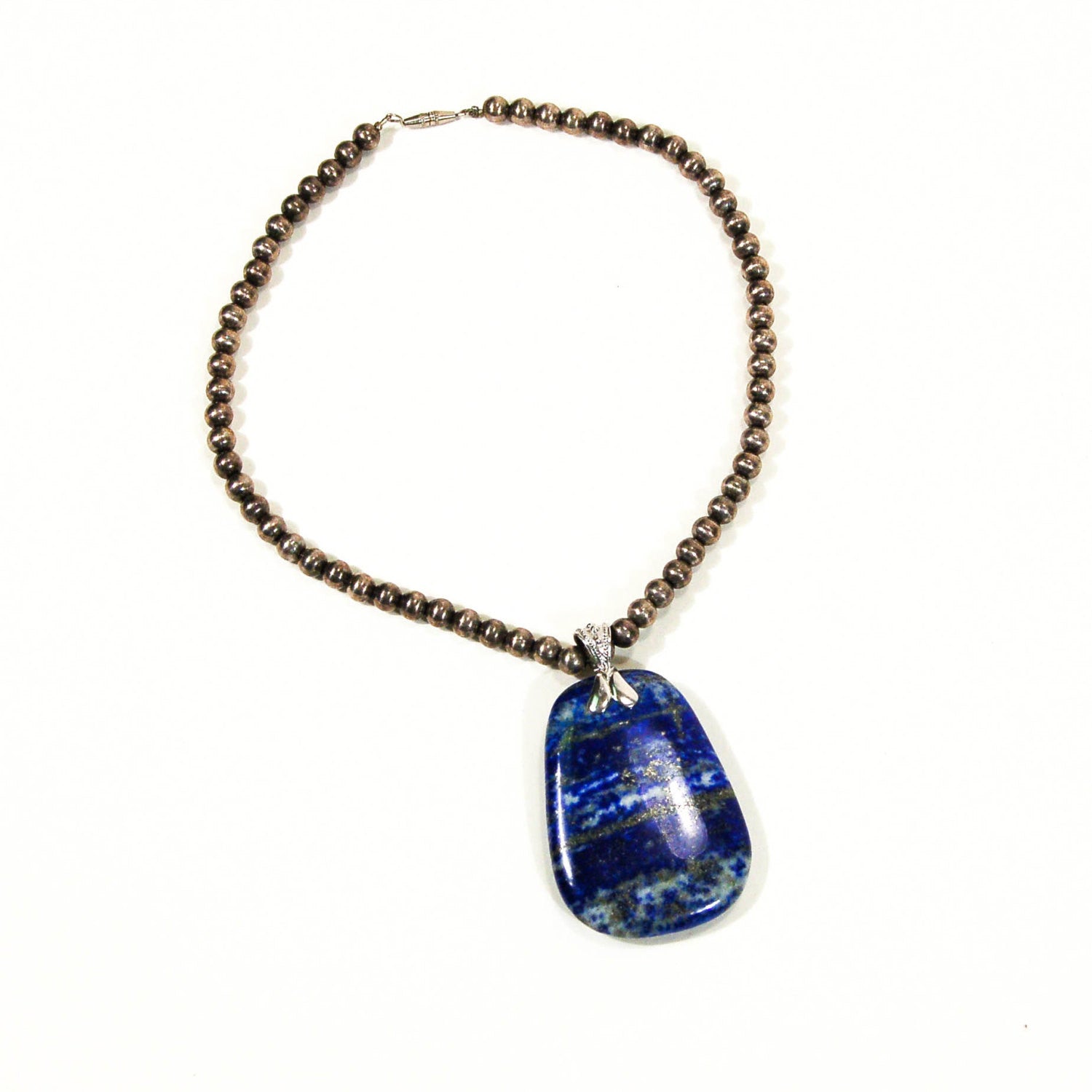 Bohemian Chic Sodalite Statement Pendant set in Sterling Silver by Sterling Silver - Vintage Meet Modern Vintage Jewelry - Chicago, Illinois - #oldhollywoodglamour #vintagemeetmodern #designervintage #jewelrybox #antiquejewelry #vintagejewelry