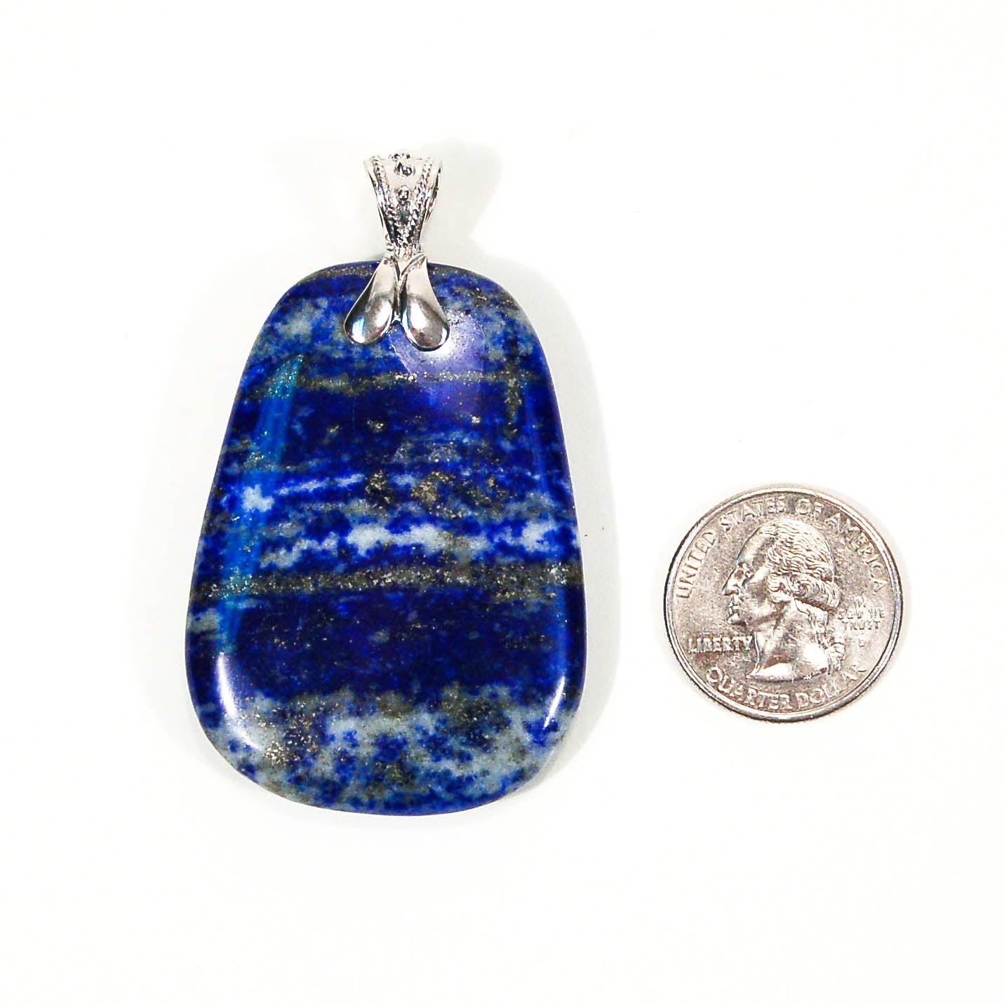 Bohemian Chic Sodalite Statement Pendant set in Sterling Silver by Sterling Silver - Vintage Meet Modern Vintage Jewelry - Chicago, Illinois - #oldhollywoodglamour #vintagemeetmodern #designervintage #jewelrybox #antiquejewelry #vintagejewelry