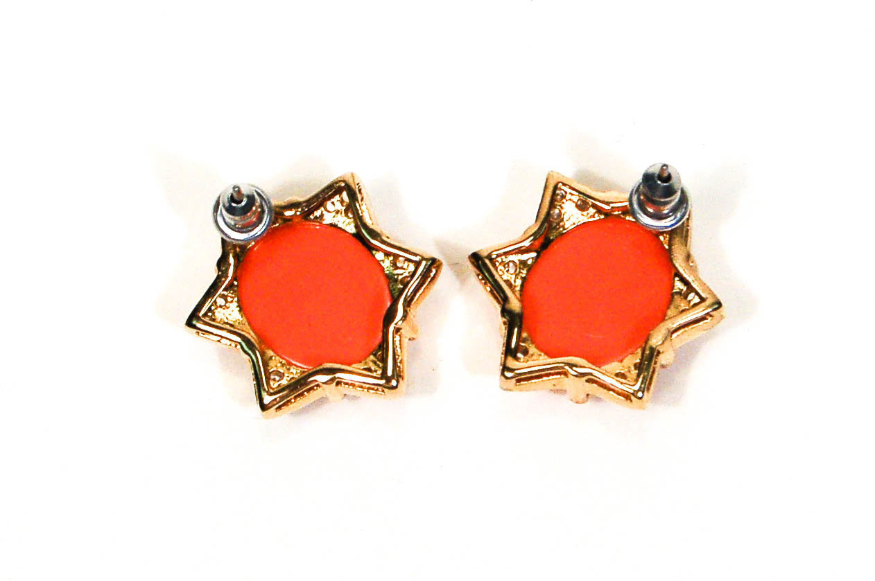 1980's Coral CZ Star Earrings by 1980s - Vintage Meet Modern Vintage Jewelry - Chicago, Illinois - #oldhollywoodglamour #vintagemeetmodern #designervintage #jewelrybox #antiquejewelry #vintagejewelry