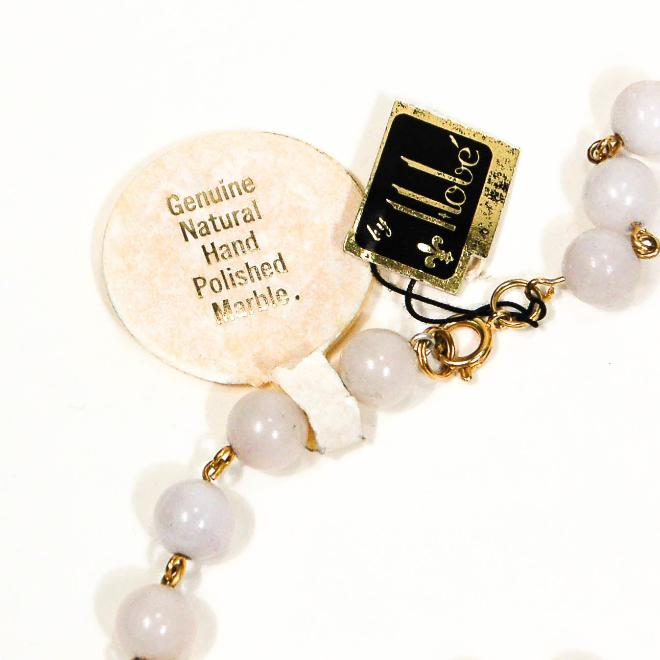 Hobe Polished Marble Bead Necklace, Mid Century Modern, Old Hollywood Glam, Vintage, Designer Jewelry by Hobe - Vintage Meet Modern Vintage Jewelry - Chicago, Illinois - #oldhollywoodglamour #vintagemeetmodern #designervintage #jewelrybox #antiquejewelry #vintagejewelry