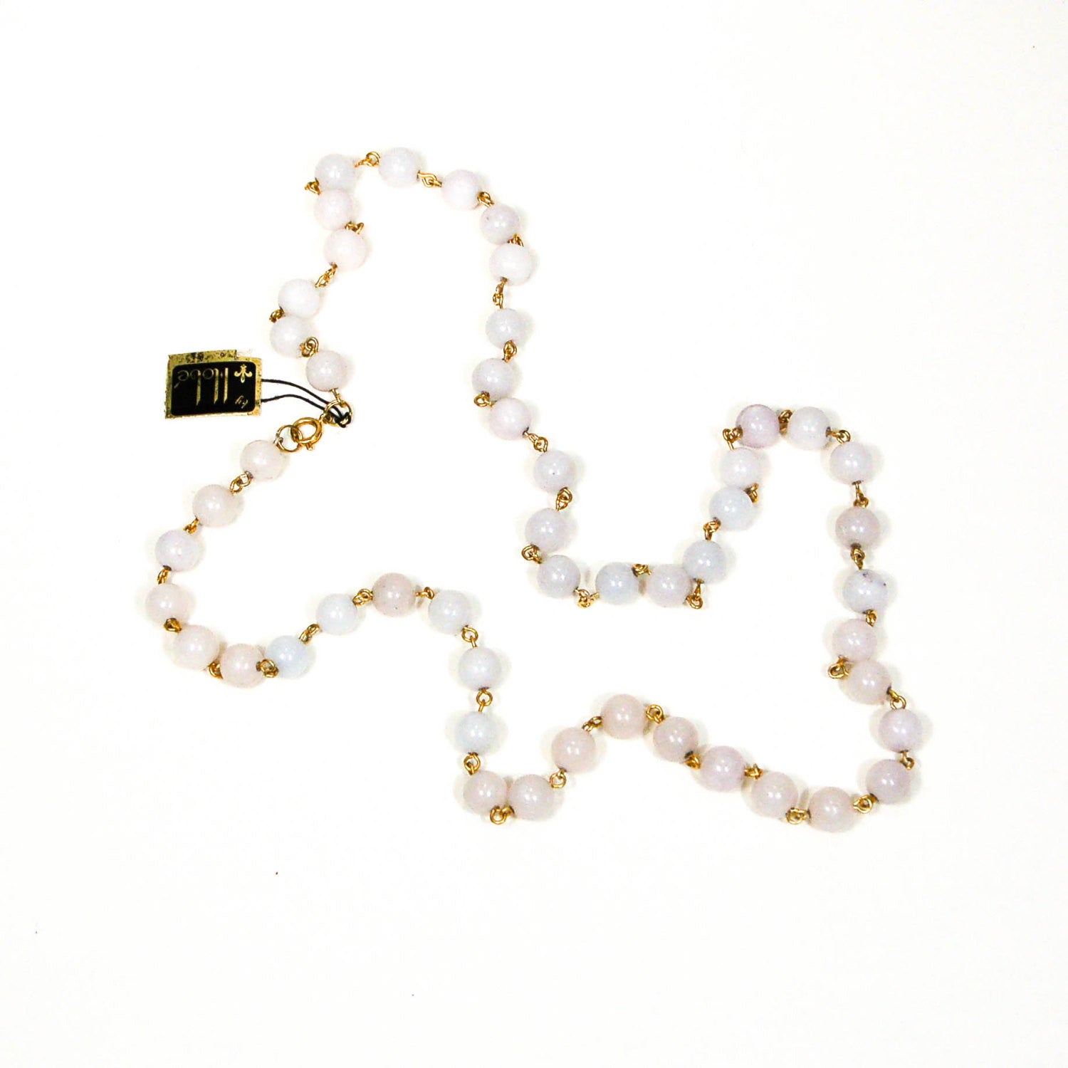 Hobe Polished Marble Bead Necklace, Mid Century Modern, Old Hollywood Glam, Vintage, Designer Jewelry by Hobe - Vintage Meet Modern Vintage Jewelry - Chicago, Illinois - #oldhollywoodglamour #vintagemeetmodern #designervintage #jewelrybox #antiquejewelry #vintagejewelry