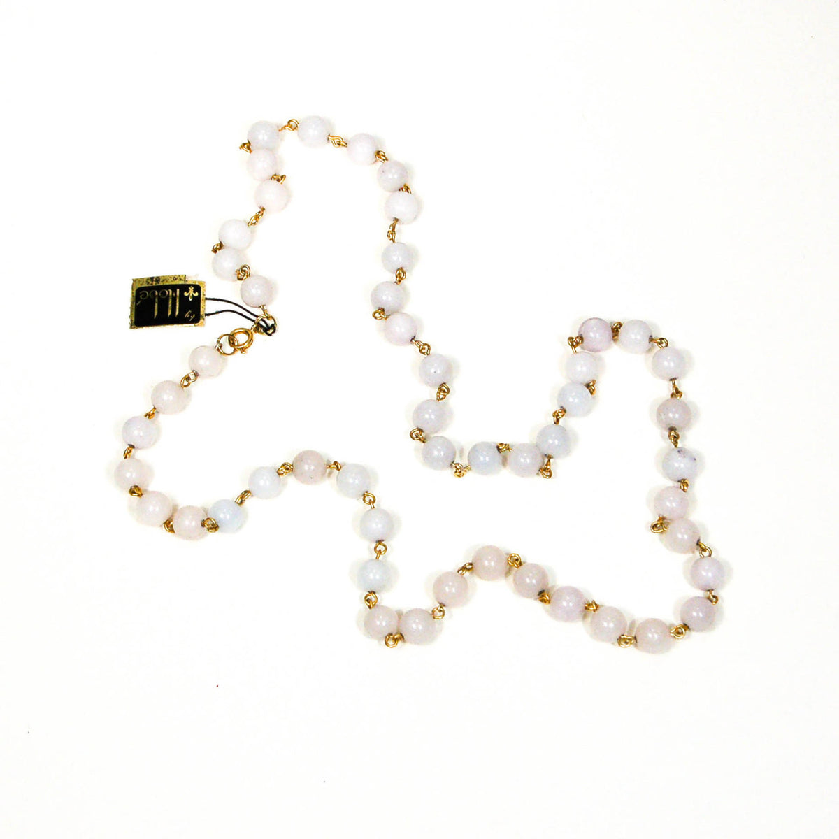 Hobe Polished Marble Bead Necklace, Mid Century Modern, Old Hollywood Glam, Vintage, Designer Jewelry