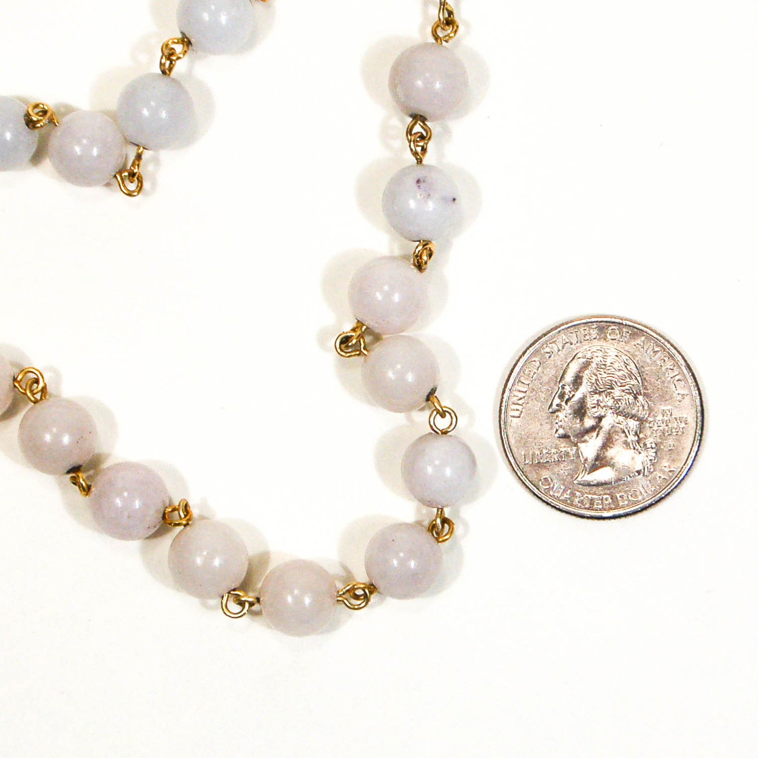Hobe Polished Marble Bead Necklace, Mid Century Modern, Old Hollywood Glam, Vintage, Designer Jewelry by Hobe - Vintage Meet Modern Vintage Jewelry - Chicago, Illinois - #oldhollywoodglamour #vintagemeetmodern #designervintage #jewelrybox #antiquejewelry #vintagejewelry