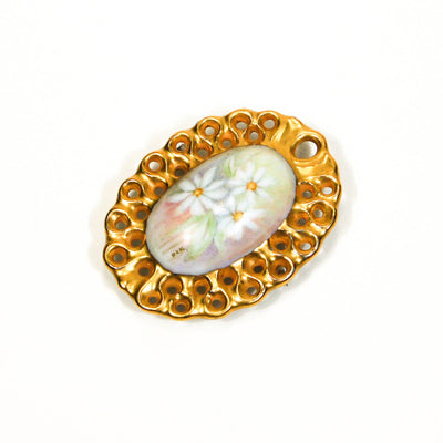1970's Pastel Hand Painted Daisy Brooch by Don Kensinger by Don Kesinger - Vintage Meet Modern Vintage Jewelry - Chicago, Illinois - #oldhollywoodglamour #vintagemeetmodern #designervintage #jewelrybox #antiquejewelry #vintagejewelry