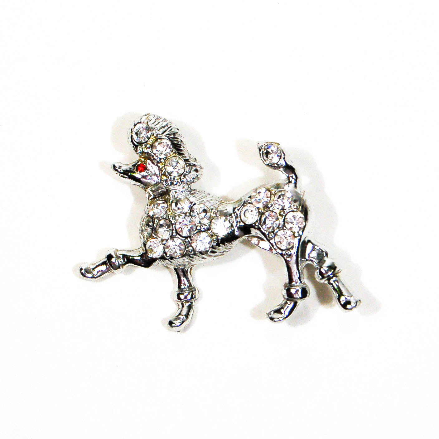 Rhinestone Poodle Brooch by Unsigned Beauty - Vintage Meet Modern Vintage Jewelry - Chicago, Illinois - #oldhollywoodglamour #vintagemeetmodern #designervintage #jewelrybox #antiquejewelry #vintagejewelry