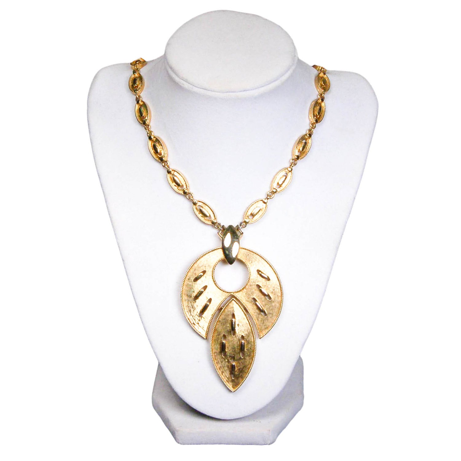 Lotus Leaf Statement Necklace by Unsigned Beauty - Vintage Meet Modern Vintage Jewelry - Chicago, Illinois - #oldhollywoodglamour #vintagemeetmodern #designervintage #jewelrybox #antiquejewelry #vintagejewelry