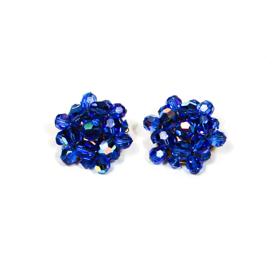 Swarovski Blue Aurora Borealis Earrings by Swarovski - Vintage Meet Modern Vintage Jewelry - Chicago, Illinois - #oldhollywoodglamour #vintagemeetmodern #designervintage #jewelrybox #antiquejewelry #vintagejewelry