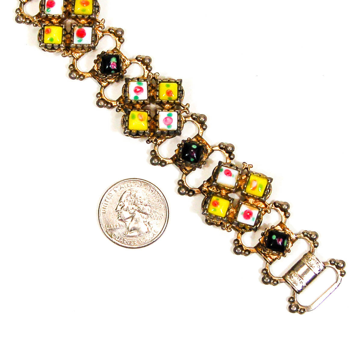 1950's Colorful Bracelet with Venetian Glass by 1950's - Vintage Meet Modern Vintage Jewelry - Chicago, Illinois - #oldhollywoodglamour #vintagemeetmodern #designervintage #jewelrybox #antiquejewelry #vintagejewelry