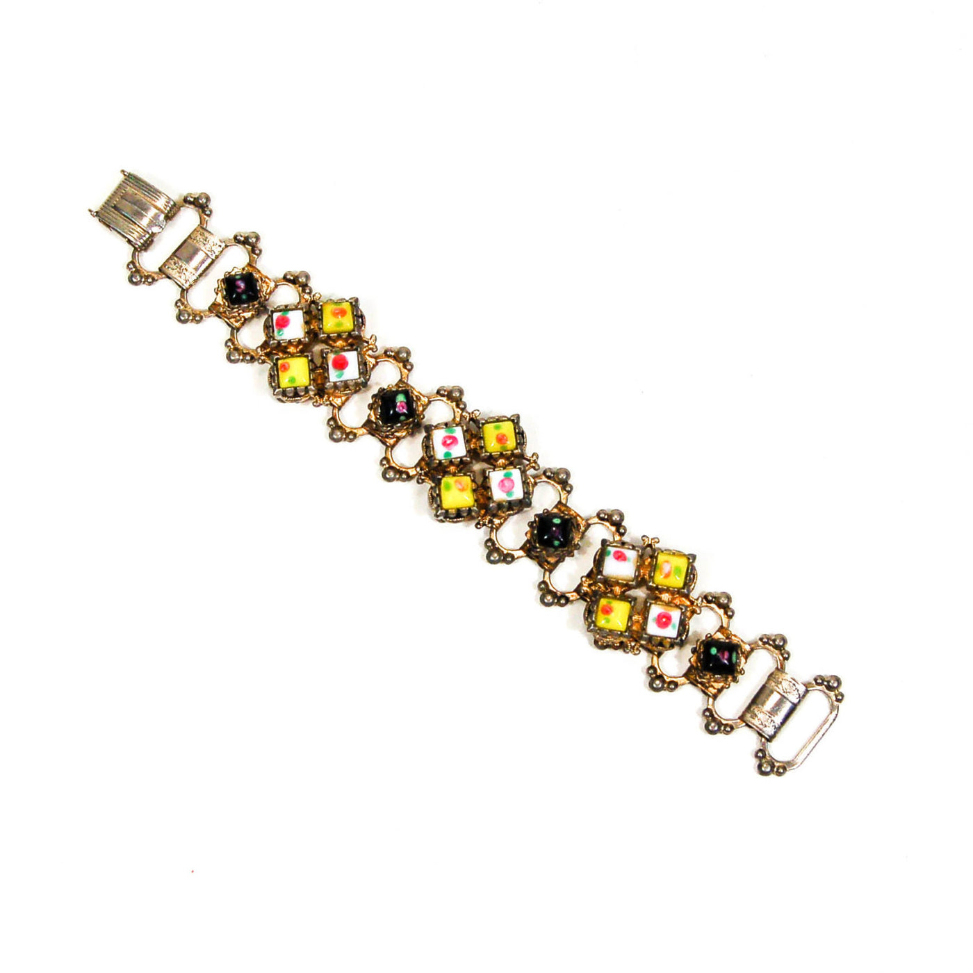 1950's Colorful Bracelet with Venetian Glass