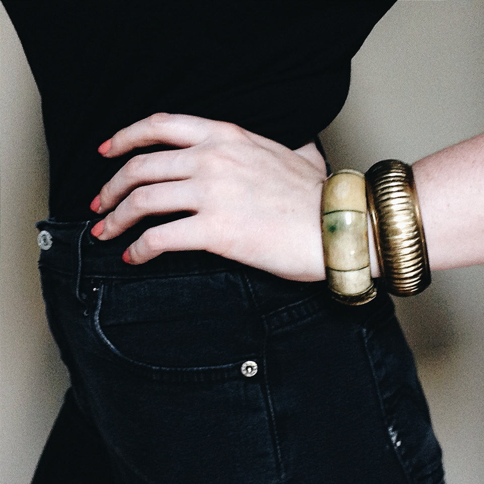 1970's Polished Bone Bangle by 1970's - Vintage Meet Modern Vintage Jewelry - Chicago, Illinois - #oldhollywoodglamour #vintagemeetmodern #designervintage #jewelrybox #antiquejewelry #vintagejewelry