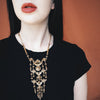 Gold Tone Etruscan Statement Necklace by 1970's - Vintage Meet Modern Vintage Jewelry - Chicago, Illinois - #oldhollywoodglamour #vintagemeetmodern #designervintage #jewelrybox #antiquejewelry #vintagejewelry