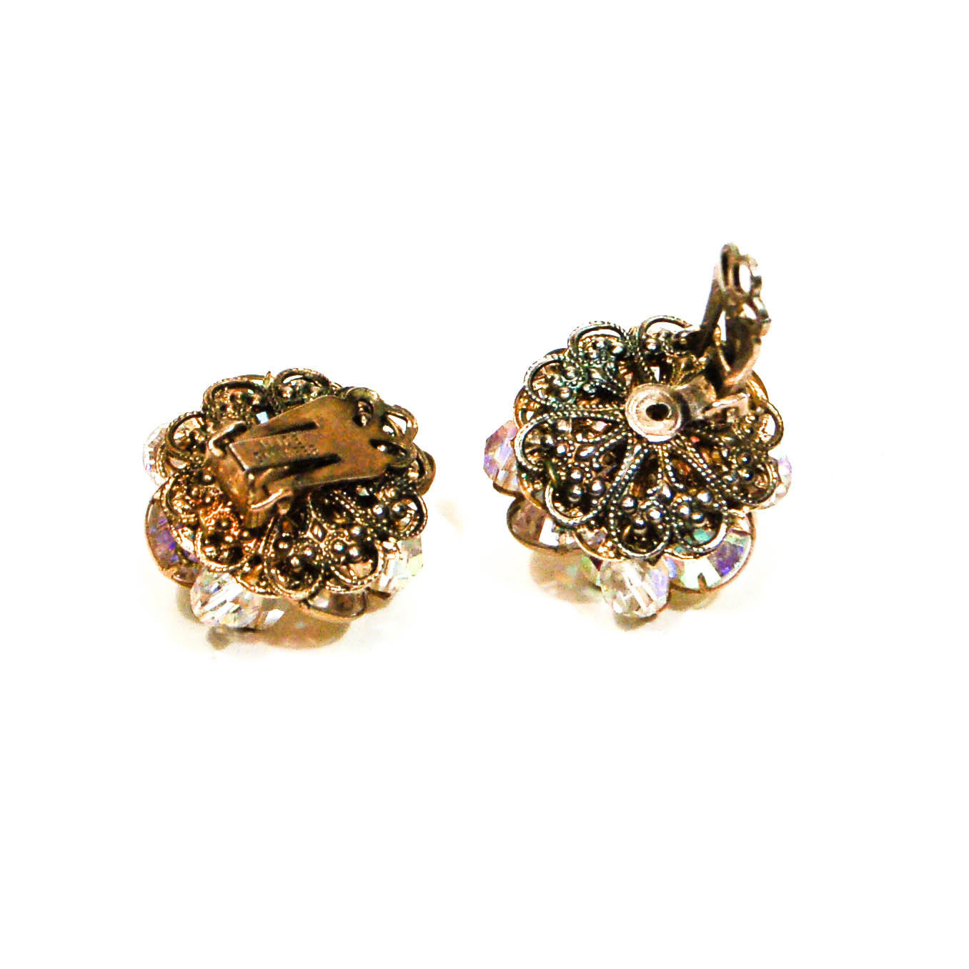 Crystal and Rhinestone Clip On Earrings by Alice Caviness by Alice Caviness - Vintage Meet Modern Vintage Jewelry - Chicago, Illinois - #oldhollywoodglamour #vintagemeetmodern #designervintage #jewelrybox #antiquejewelry #vintagejewelry