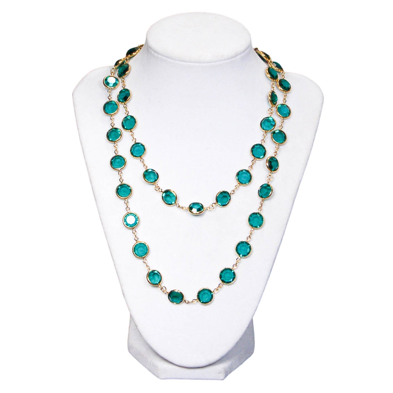 1980's Emerald Green Crystal Necklace by Swarovski by Swarovski - Vintage Meet Modern Vintage Jewelry - Chicago, Illinois - #oldhollywoodglamour #vintagemeetmodern #designervintage #jewelrybox #antiquejewelry #vintagejewelry